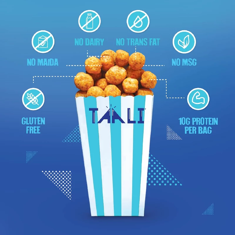 Taali Jowar Tomato Basil, Masala Mania, Smoky Barbeque Protein Puffs, 180 g-3.webp